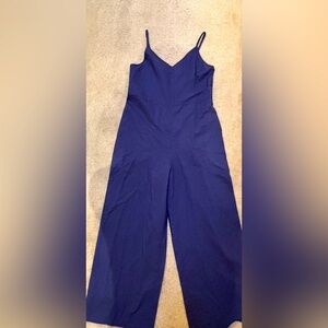 Uniqlo Jumpsuit Linen Blend Camisole Wide leg Size S Blue Pockets